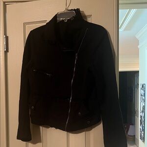 Women's Black Motorcycle Jacket Large